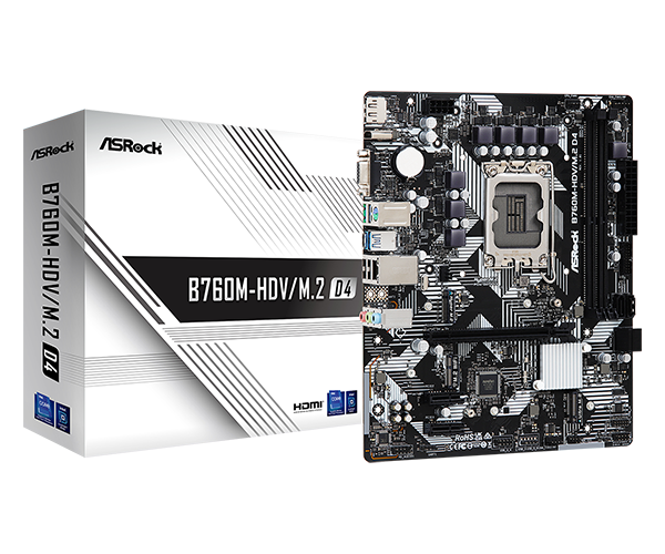 ASRock B760M-HDV/M.2 D4 DDR4,LGA 1700 mATX Motherboard