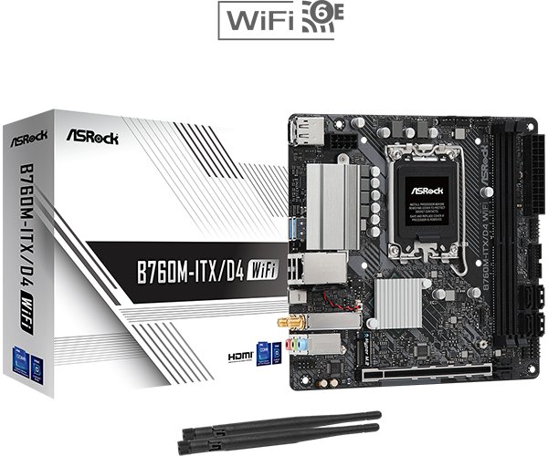 ASRock B760M-ITX/D4 WiFi DDR4,LGA 1700 Mini-ITX Motherboard