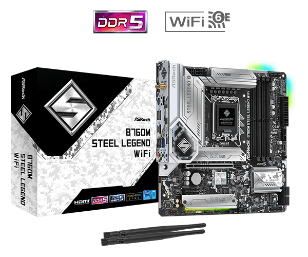 ASRock B760M Steel Legend WiFi DDR5,LGA 1700 mATX Motherboard