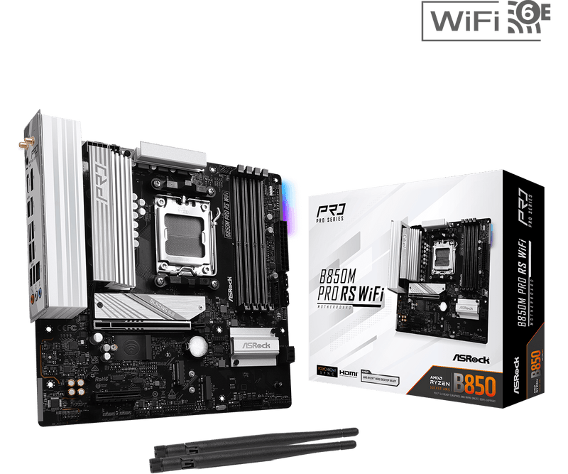 ASRock B850M Pro RS WiFi DDR5,Socket AM5 mATX Motherboard 