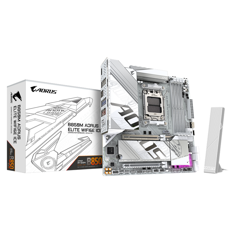 GIGABYTE B850M AORUS ELITE WIFI6E ICE DDR5,Socket AM5 mATX Motherboard white motherboard 