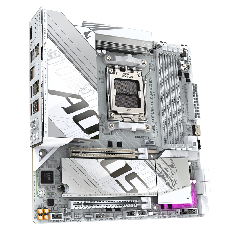 GIGABYTE B850M AORUS ELITE WIFI6E ICE DDR5,Socket AM5 mATX Motherboard white motherboard 