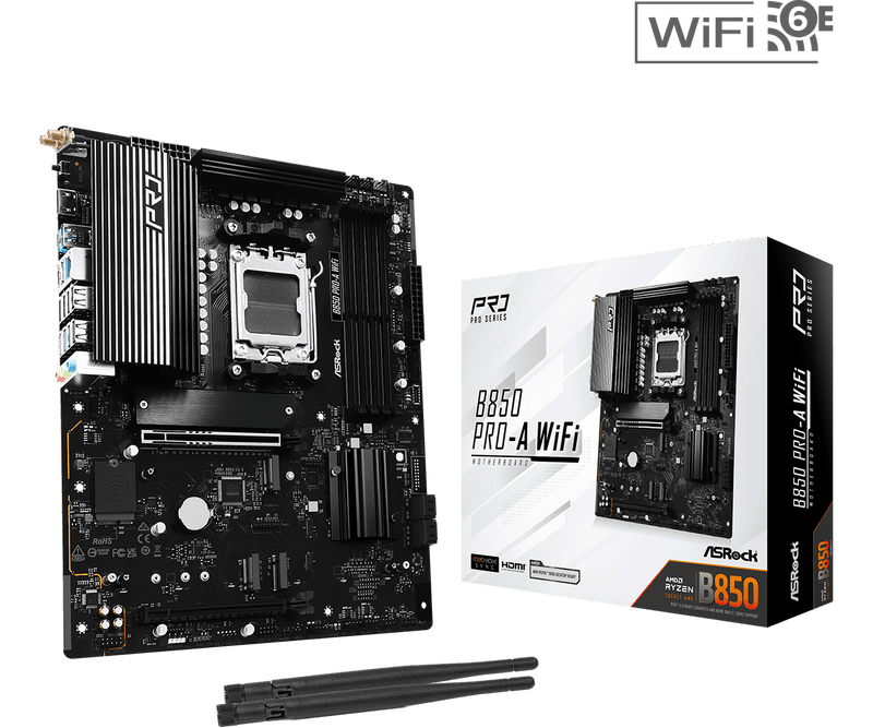 ASRock B850 Pro-A WiFi DDR5,Socket AM5 ATX Motherboard 