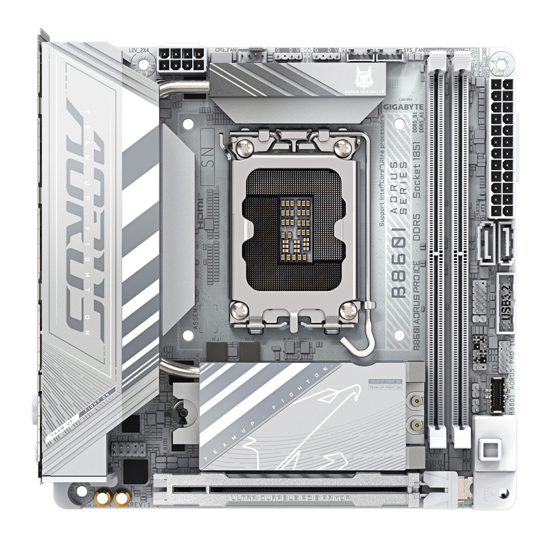 GIGABYTE B860I AORUS PRO ICE DDR5,LGA 1851 Mini-ITX Motherboard 白色主機板