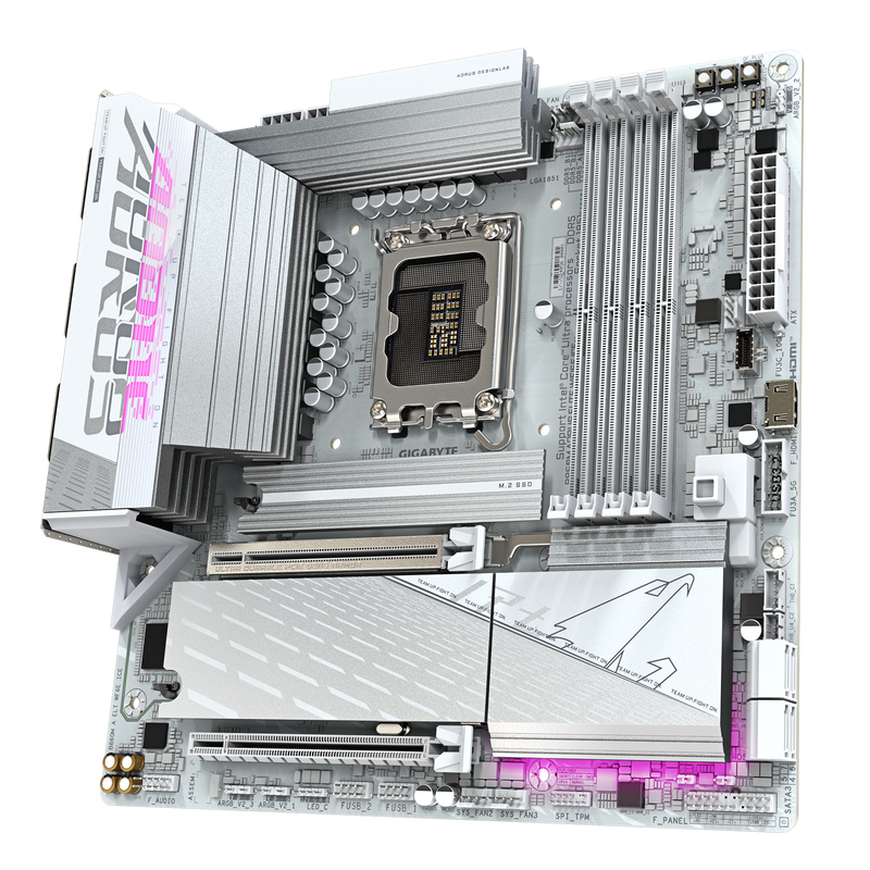 GIGABYTE B860M AORUS ELITE WIFI6E ICE DDR5,LGA 1851 mATX Motherboard 白色主機板