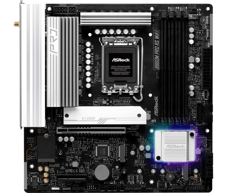 ASRock B860M Pro RS WiFi DDR5,LGA 1851 mATX Motherboard