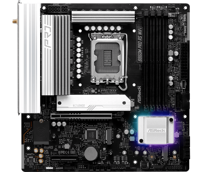 ASRock B860M Pro RS WiFi DDR5,LGA 1851 mATX Motherboard