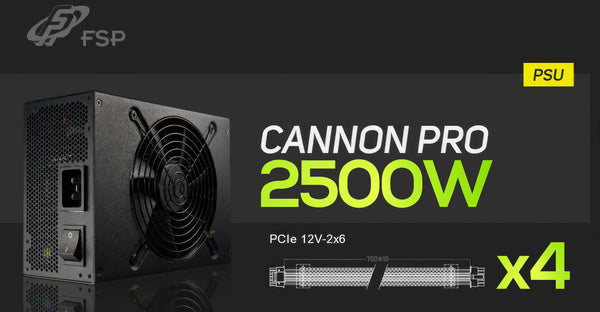 [最新產品] FSP 2500W CANNON PRO ATX3.0 (PCIe5.0) 80Plus PLATINUM 230V EU Full Modular Power Supply