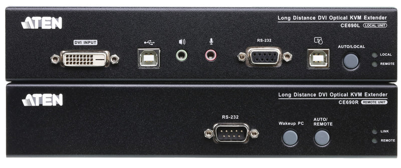 ATEN CE690 DVI USB Optical KVM Audio Extender, Local & Remote(20km)