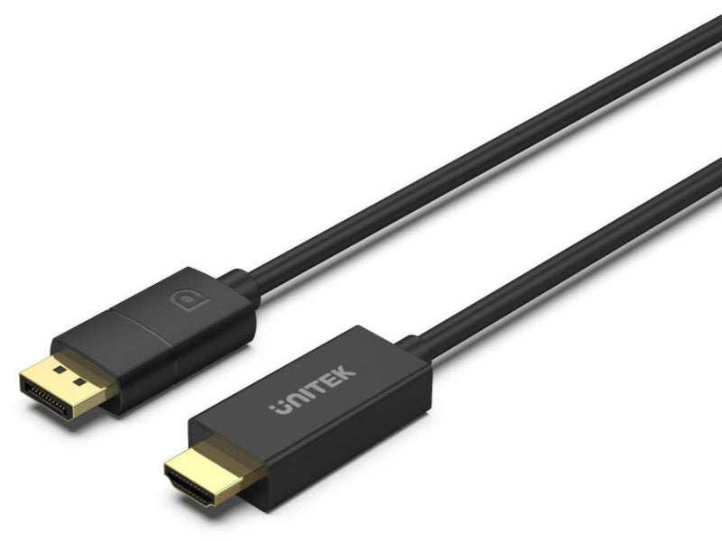 UNITEK V1608A 1.8M DisplayPort 轉 HDMI 轉接線 | 4K60Hz DP1.2 HDMI2.0 Ultra HD | HDCP2.2 可解密傳輸 Netflix DisneyPlus OOT 視頻 (785-2838)