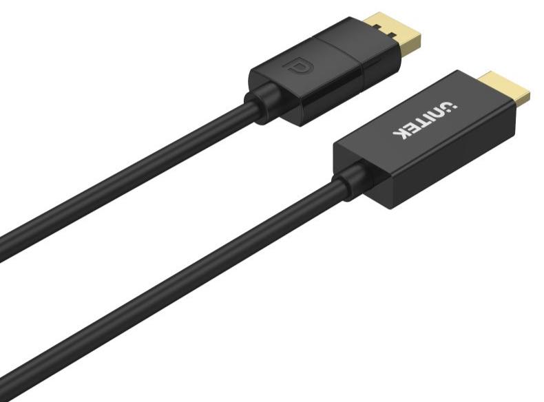 UNITEK V1608A 1.8M DisplayPort 轉 HDMI 轉接線 | 4K60Hz DP1.2 HDMI2.0 Ultra HD | HDCP2.2 可解密傳輸 Netflix DisneyPlus OOT 視頻 (785-2838)