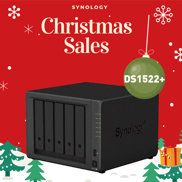 Synology DiskStation DS1522+ 5-Bay NAS (AMD Ryzen R1600 dual-core CPU, 8GB DDR4 ECC SODIMM Ram) 