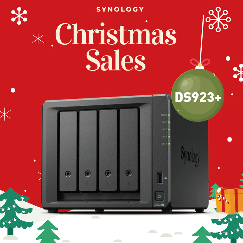 Synology DiskStation DS923+ 4-Bay NAS (AMD Ryzen R1600 Dual Core CPU, 4GB DDR4 Ram) 