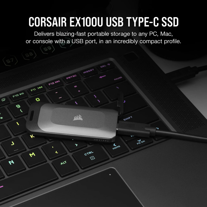 Corsair 1TB EX100U Portable SSD CSSD-EX100U1TB USB 3.2 Gen 2 &amp; Type-C