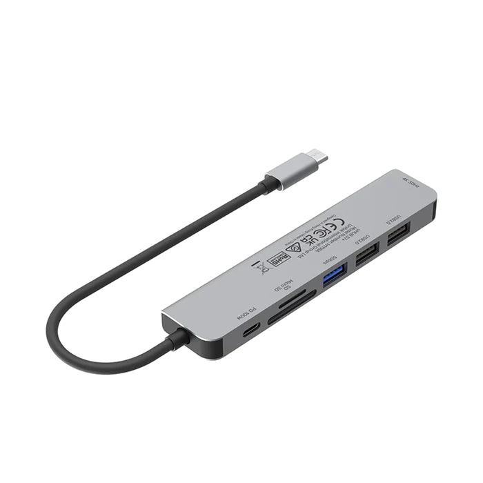 Unitek uHUB S7+ 7-in-1 ultra-slim multimedia USB-C Hub (supports 5Gbps, 4K HDMI and USB-PD 100W) (H1118A) 