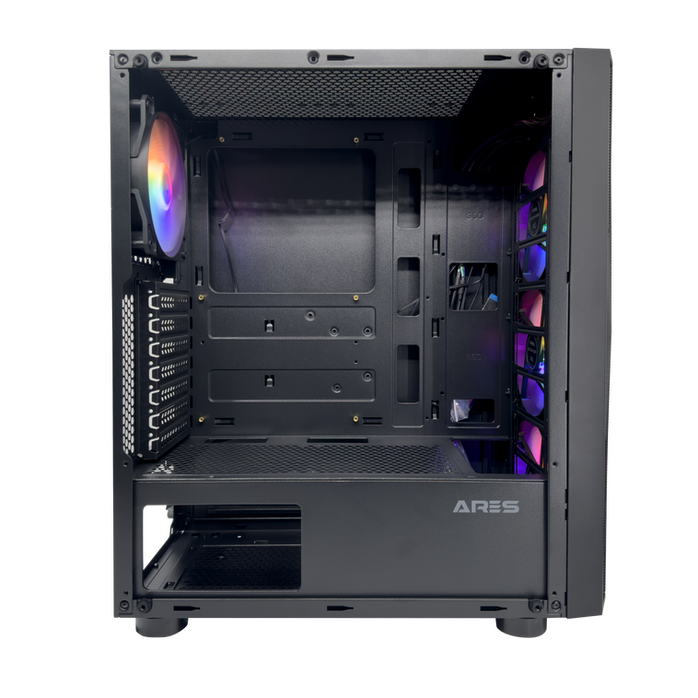 Ares Anubis Glass Side ATX Case Black (Rainbow LED FAN*4 included)