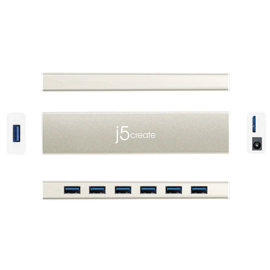 j5create USB-C to 7-port HUB [with AC Fire Ox] - UH-JCH377 