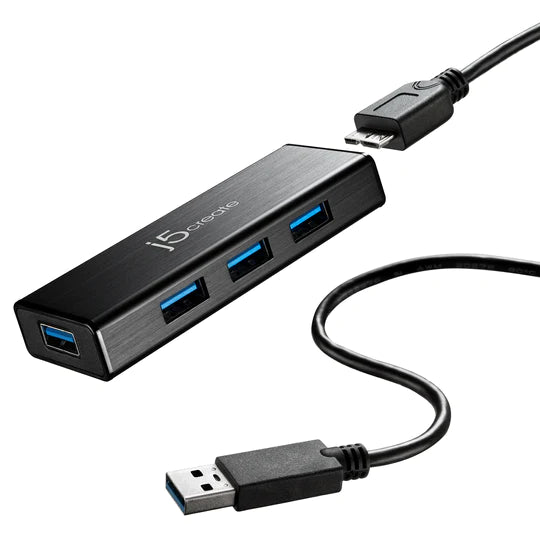 j5create USB 3.0 4埠迷你集線器 [附AC火牛] - UH-JUH340