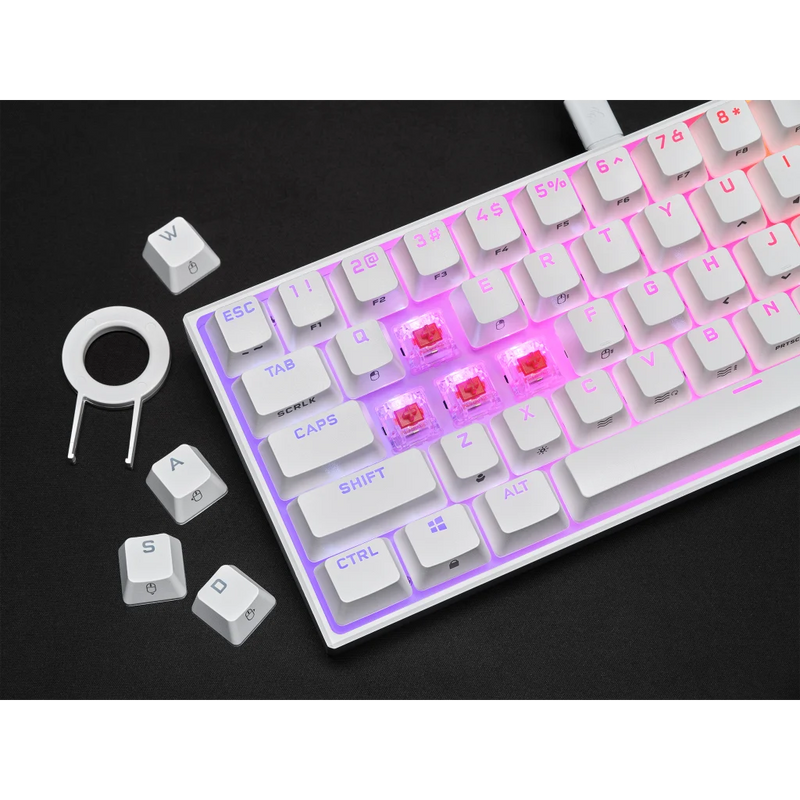 Corsair K65 RGB MINI 60% Mechanical Gaming Keyboard - CHERRY MX SPEED - White CH-9194114-NA 