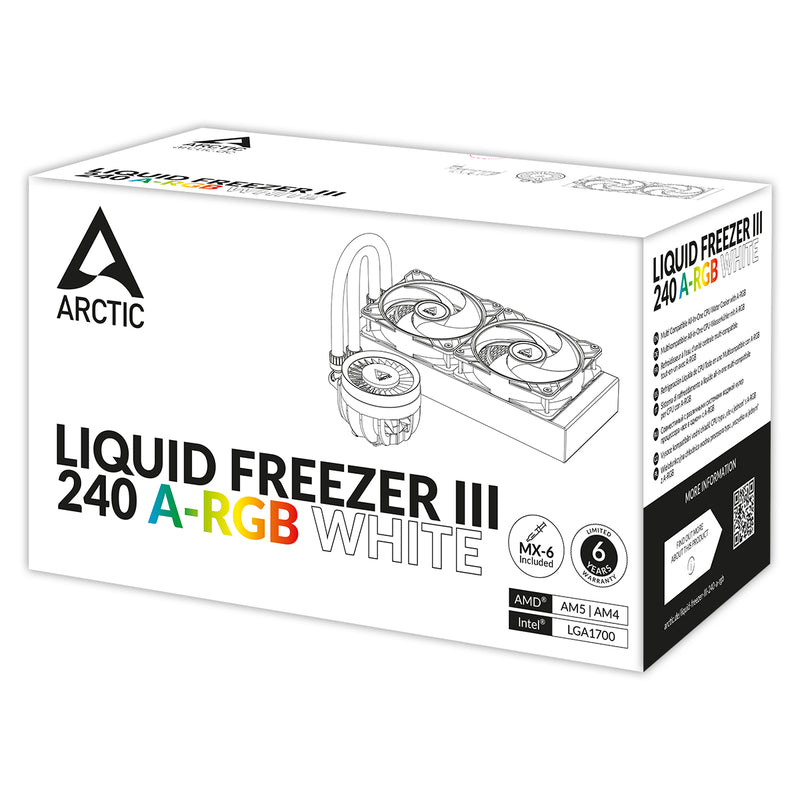 [Latest Product] ARCTIC Liquid Freezer III 240 White ARGB Liquid CPU Cooler 