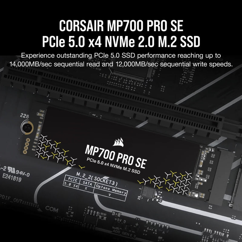 Corsair 4TB MP700 PRO SE CSSD-F4000GBMP700PNHS PCIe 5.0 x4 NVMe M.2 SSD