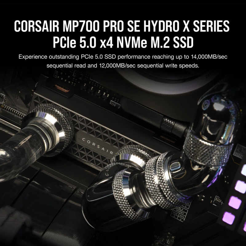 Corsair 2TB MP700 PRO SE Hydro X CSSD-F2000GBMP700PHXS PCIe 5.0 x4 NVMe M.2 SSD