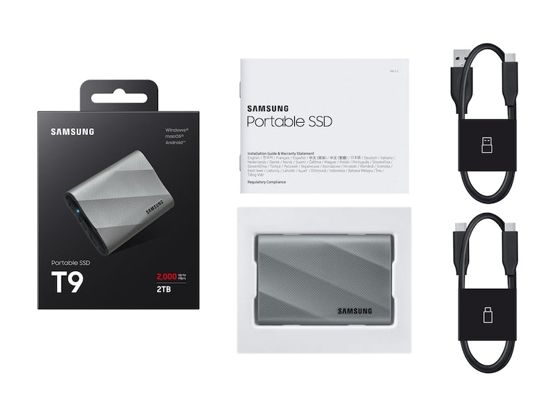 Samsung 2TB T9 Portable SSD 灰色 MU-PK2T0G USB 3.2 Gen 2x2