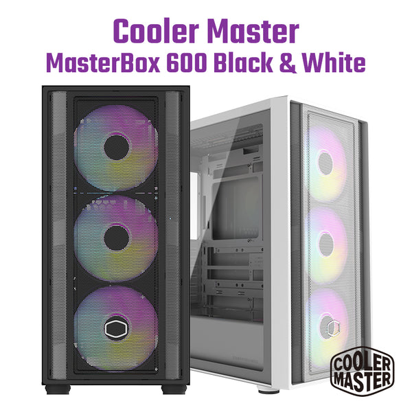 Cooler Master MasterBox 600 White 白色 ARGB Tempered Glass ATX Case MB600-WGNN-S00