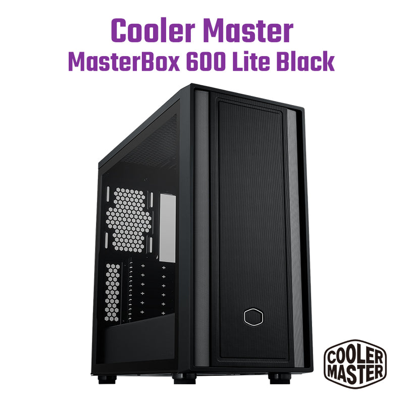 Cooler Master MasterBox 600 Lite Black Black Tempered Glass ATX Case MB600L-KGNN-S00