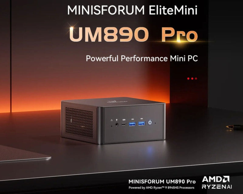[最新產品] Minisforum CS-MFUM890 EliteMini UM890 Pro Mini PC (AMD Ryzen R9-8945HS / 32GB DDR5 Ram / 1TB SSD / Windows 11 Pro)