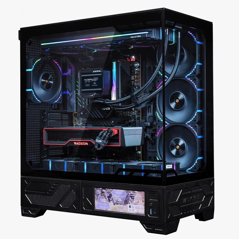 VALKYRIE VK03 Black 黑色 ATX Case (6.2吋輕觸式屏幕 / 270度全視線無柱設計)