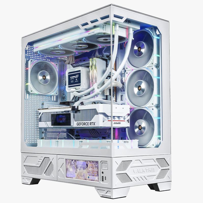 VALKYRIE VK03 White 白色 ATX Case (6.2吋輕觸式屏幕 / 270度全視線無柱設計)