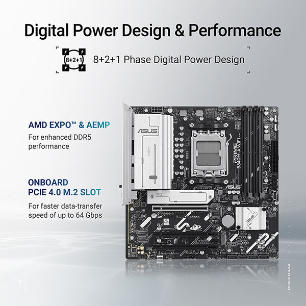 ASUS PRIME B840M-A WIFI-CSM DDR5,Socket AM5 mATX Motherboard