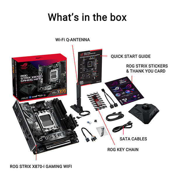 ASUS ROG STRIX X870-I GAMING WIFI DDR5,Socket AM5 Mini-ITX Motherboard 