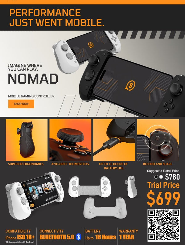 SCUF Nomad Mobile Gaming Controller 黑色 手機遊戲控制器 603-178-01-001-AP