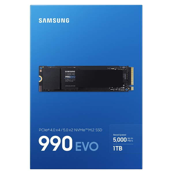 Samsung 1TB 990 EVO MZ-V9E1T0BW M.2 2280 PCIe 4.0 x4 / 5.0 x2 NVMe 2.0 SSD 