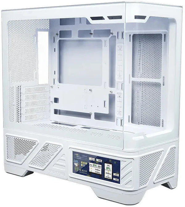 VALKYRIE VK03-M LCD White 白色 mATX Case (6.2吋輕觸式屏幕 / 270度全視線無柱設計)