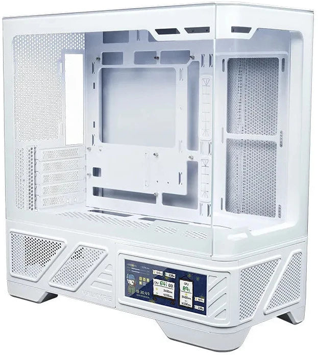 VALKYRIE VK03-M LCD White 白色 mATX Case (6.2吋輕觸式屏幕 / 270度全視線無柱設計)