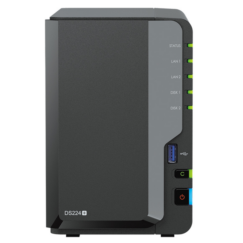 Synology DiskStation DS224+ 2-Bay NAS (Intel Celeron J4125 Quad Core CPU, 2GB DDR4 Ram)