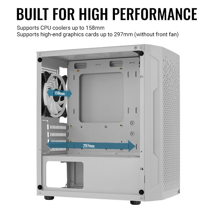 AeroCool Trinity Mini FRGB White 白色 Tempered Glass Micro-ATX Case