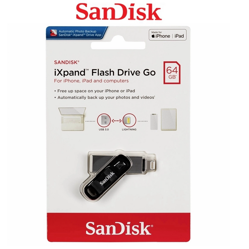 SanDisk 64GB iXpand Flash Drive Go for iPhone (USB-A and Lightning) 雙用隨身碟 SDIX60N-064G-GN6NE 772-4485