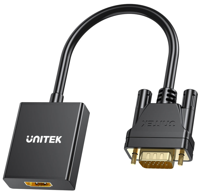 Unitek V1112ABK02 VGA to HDMI (2K) Adapter with Audio & Power Port Black (785-3079)