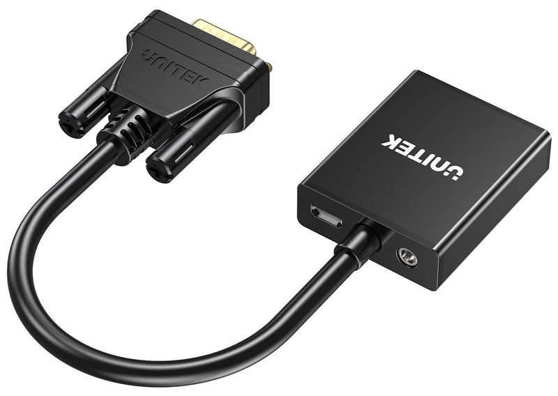 Unitek V1112ABK02 VGA to HDMI (2K) Adapter with Audio & Power Port Black (785-3079)