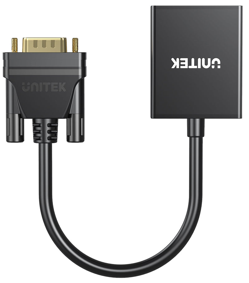 Unitek V1112ABK02 VGA to HDMI (2K) Adapter with Audio & Power Port Black (785-3079)