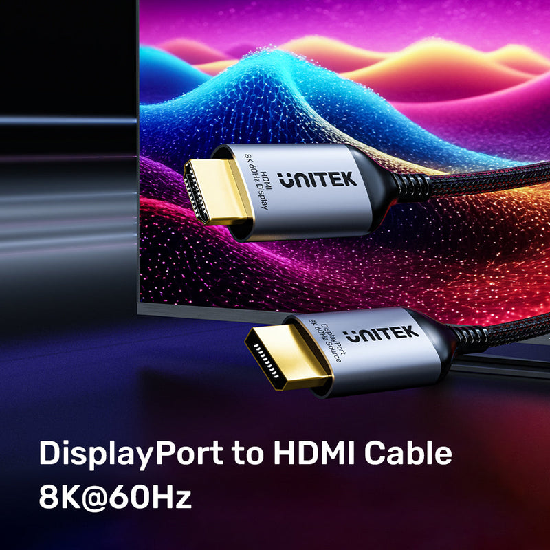 Unitek V1610A DisplayPort 1.4 轉 HDMI 8K 影音線 (785-3049)