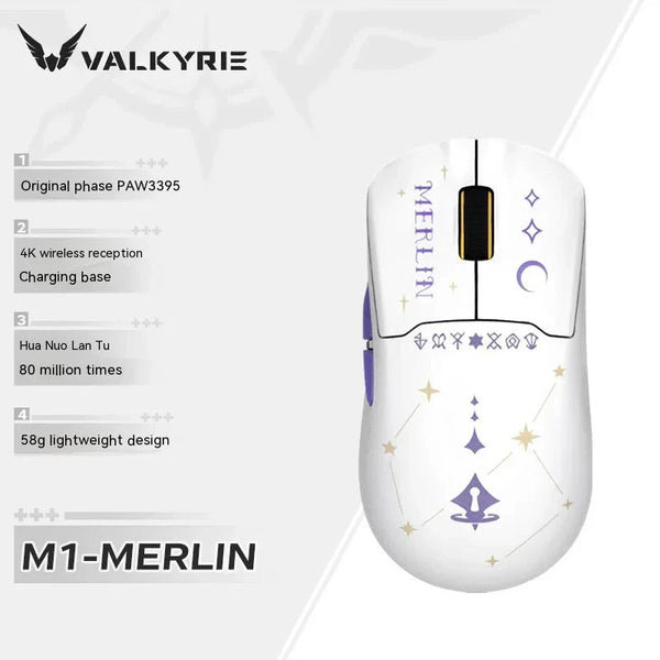 VALKYRIE VK M1 3 Mode Wireless Bluetooth Gaming Mouse with 4K Charging Base VK-M1-MERLIN 梅林色