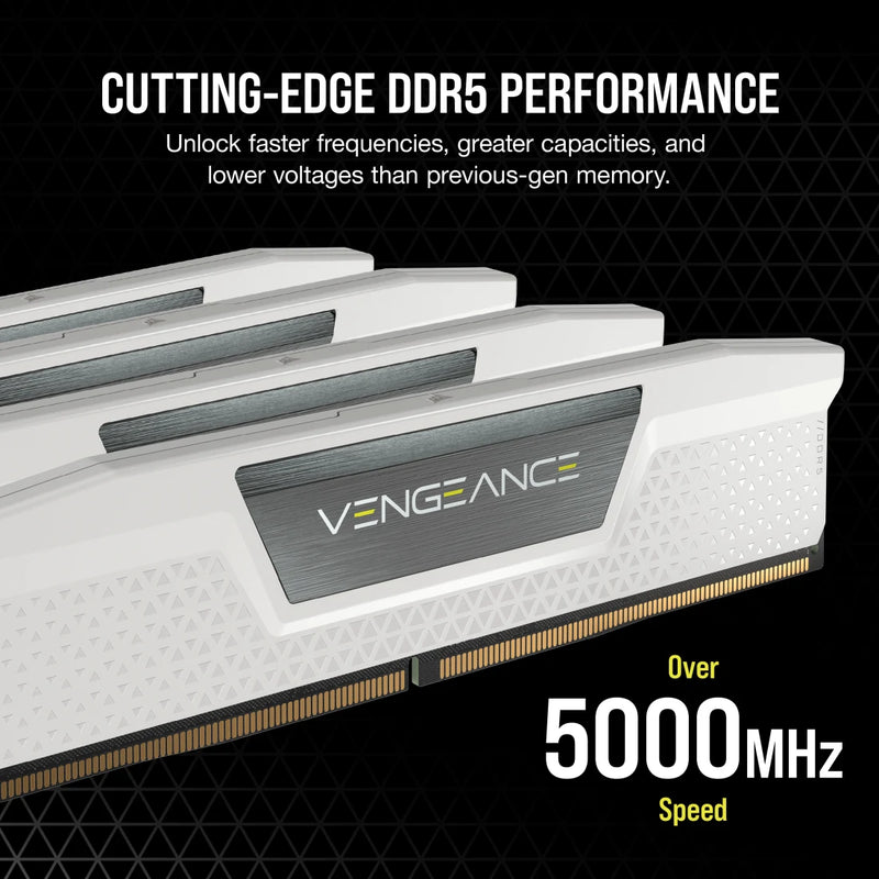 【本週特價】CORSAIR 64GB Kit (2x32GB) VENGEANCE White 白色 CMK64GX5M2B6000Z30W DDR5 6000MHz Memory (AMD EXPO & Intel XMP 3.0)