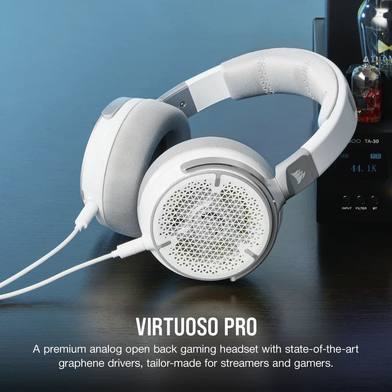 Corsair VIRTUOSO PRO Open Back Streaming Gaming Headset White CA 9011371 AP