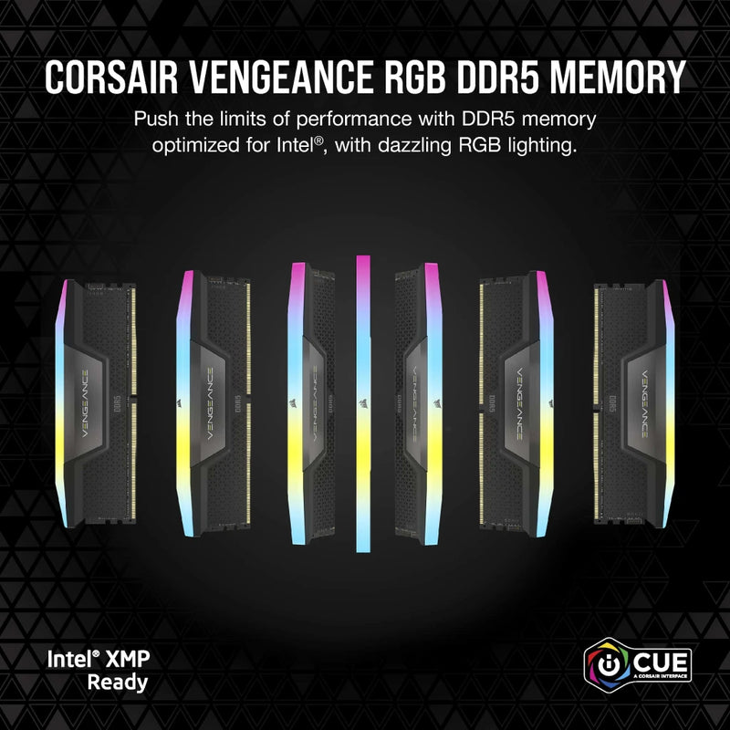 CORSAIR 32GB Kit (2x16GB) VENGEANCE RGB CMH32GX5M2X7200C34 DDR5 7200MHz Memory 