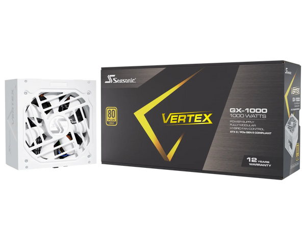 Seasonic 1000W VERTEX GX-1000 White ATX3.0 (PCIe5.0) 80Plus Gold Full Modular Power Supply (VERTEX GX-1000-WHITE)